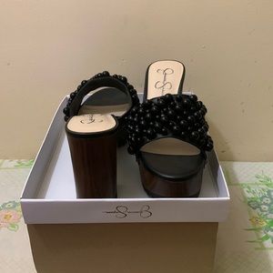 Size 8.5 black and brown Jessica Simpson Telina 2 platform sandal.